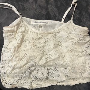 White Lacy crop top